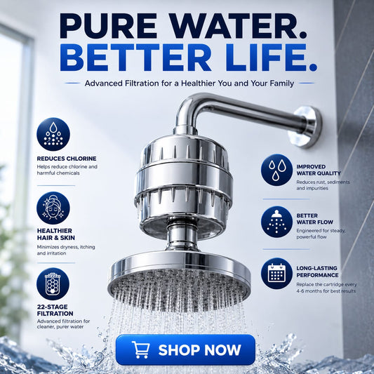 22-Stage High Pressure Shower Filter for Hard Water – Chlorine Removal Water Purifier
